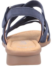 blaue flache Sandalen aus Leder von Gabor