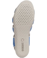 blaue flache Sandalen aus Leder von Geox