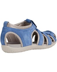 blaue flache Sandalen aus Leder von Geox