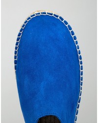 blaue flache Sandalen aus Leder von Miista