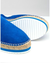blaue flache Sandalen aus Leder von Miista