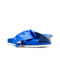 blaue flache Sandalen aus Leder von Joshua Sanders