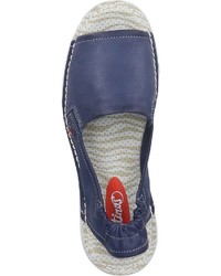 blaue flache Sandalen aus Leder von Softinos