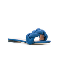 blaue flache Sandalen aus Segeltuch von Marco De Vincenzo