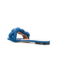 blaue flache Sandalen aus Segeltuch von Marco De Vincenzo