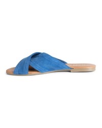 blaue flache Sandalen aus Wildleder von Pieces