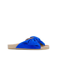 blaue flache Sandalen aus Wildleder von Ulla Johnson