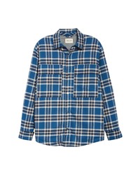 blaue Flanell Shirtjacke