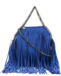 blaue Shopper Tasche aus Leder mit Fransen von Stella McCartney