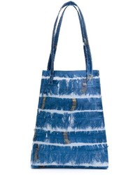 blaue Shopper Tasche mit Fransen von Luisa Cevese Riedizioni