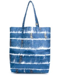 blaue Shopper Tasche mit Fransen von Luisa Cevese Riedizioni