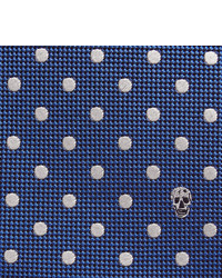 blaue gepunktete Krawatte von Alexander McQueen