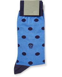 blaue gepunktete Socken von Alexander McQueen