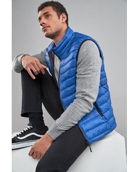 blaue gesteppte ärmellose Jacke von next