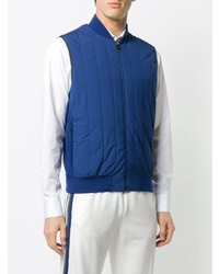 blaue gesteppte ärmellose Jacke von Z Zegna