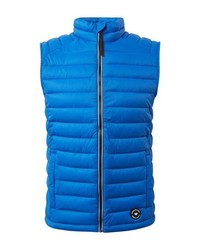 blaue gesteppte ärmellose Jacke von Tom Tailor