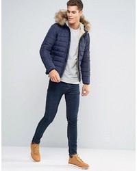 blaue gesteppte Jacke von Schott