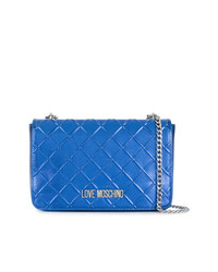 blaue gesteppte Leder Umhängetasche von Love Moschino