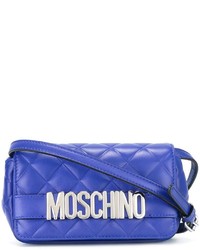 blaue gesteppte Leder Umhängetasche von Moschino