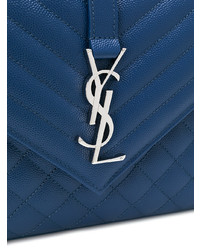 blaue gesteppte Satchel-Tasche aus Leder von Saint Laurent