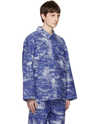 blaue gesteppte Shirtjacke von Henrik Vibskov