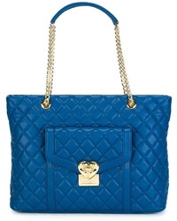 blaue gesteppte Shopper Tasche von Love Moschino