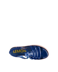 blaue Gummi flache Sandalen von Lemon Jelly