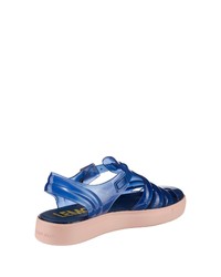 blaue Gummi flache Sandalen von Lemon Jelly