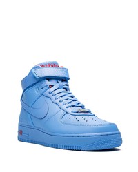 blaue hohe Sneakers aus Leder von Nike