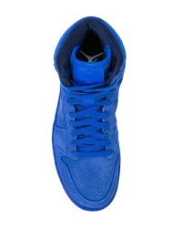 blaue hohe Sneakers aus Leder von Nike