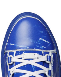 blaue hohe Sneakers aus Leder von Balenciaga