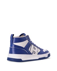 blaue hohe Sneakers aus Leder von BOSS