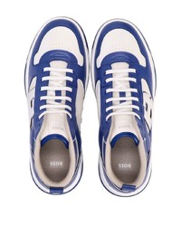 blaue hohe Sneakers aus Leder von BOSS