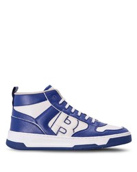 blaue hohe Sneakers aus Leder von BOSS
