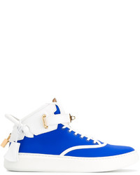 blaue hohe Sneakers aus Leder von Buscemi