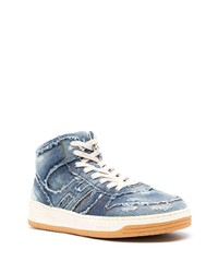 blaue hohe Sneakers aus Leder von Hogan