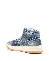 blaue hohe Sneakers aus Leder von Hogan