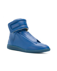 blaue hohe Sneakers aus Leder von Maison Margiela