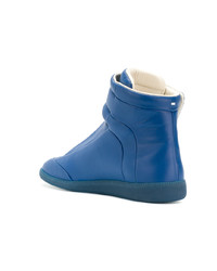 blaue hohe Sneakers aus Leder von Maison Margiela