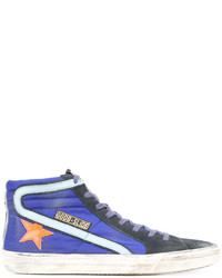 blaue hohe Sneakers aus Leder von Golden Goose Deluxe Brand