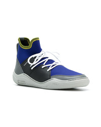 blaue hohe Sneakers aus Leder von Lanvin