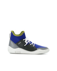 blaue hohe Sneakers aus Leder von Lanvin
