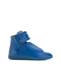 blaue hohe Sneakers aus Leder von Maison Margiela