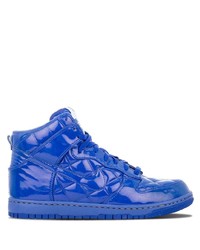 blaue hohe Sneakers aus Leder von Nike