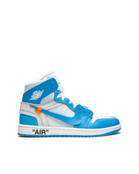blaue hohe Sneakers aus Leder von Off-White
