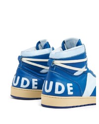 blaue hohe Sneakers aus Leder von Rhude