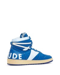 blaue hohe Sneakers aus Leder von Rhude