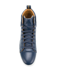 blaue hohe Sneakers aus Leder von Diesel