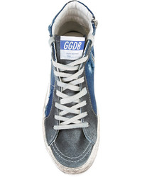 blaue hohe Sneakers aus Leder von Golden Goose Deluxe Brand