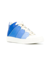 blaue hohe Sneakers aus Leder von Ermenegildo Zegna